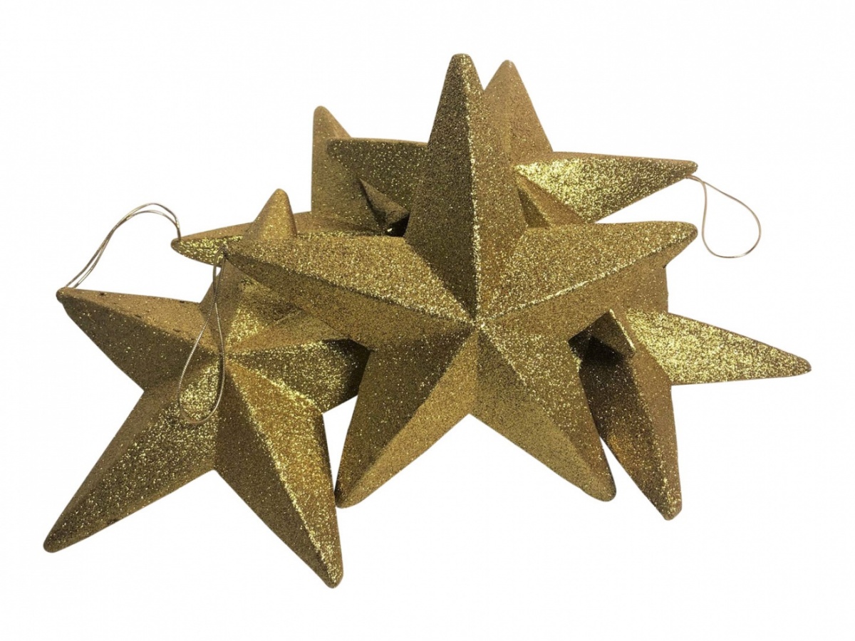 Gouden sterren glitter (per 5 stuks)