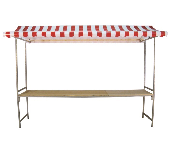 Partykraam 3m met zeil rood/wit