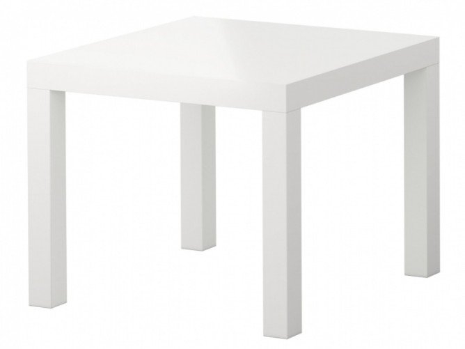 Bijzettafel wit 55x55cm.