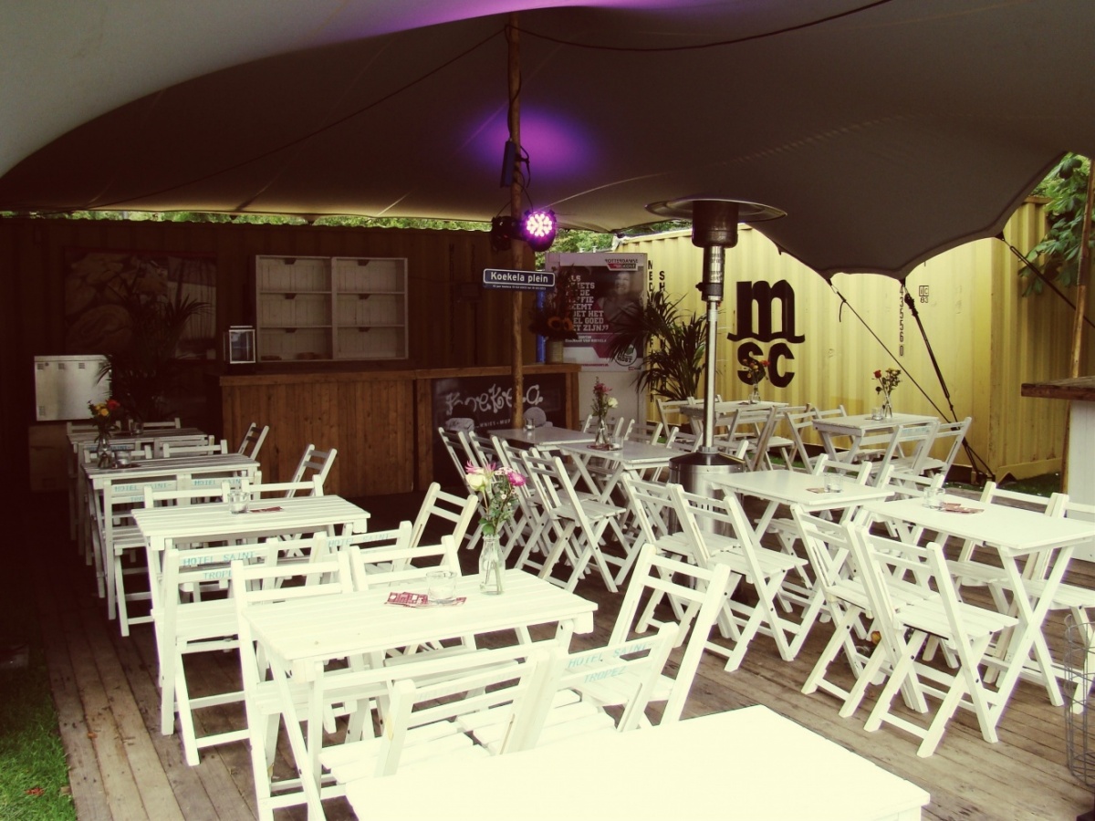 Klaptafel bistro wit met 4 stoelen