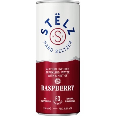 Stelz hard stelzer 4,5% alle smaken tray 12x25cl blik
