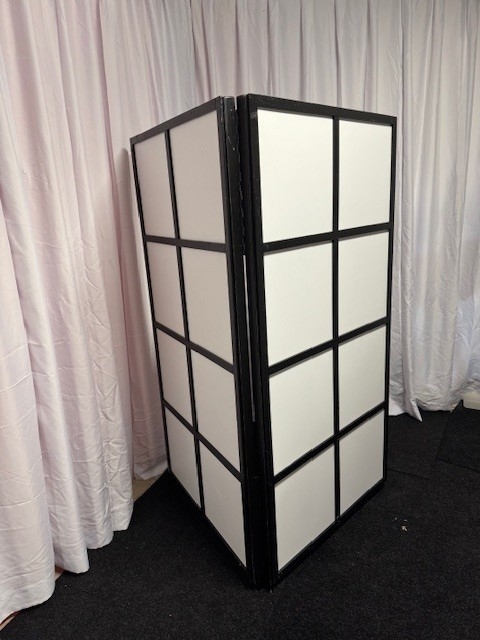 Afscheidingswand / kamerscherm 2x2 wit / zwart