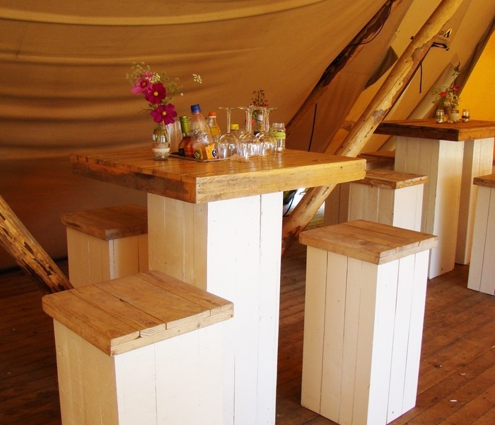 Set steigerhout mixed hoog