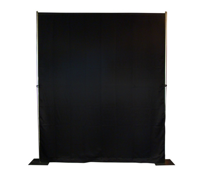 Pipe and drape zwart glanzend per 3 meter