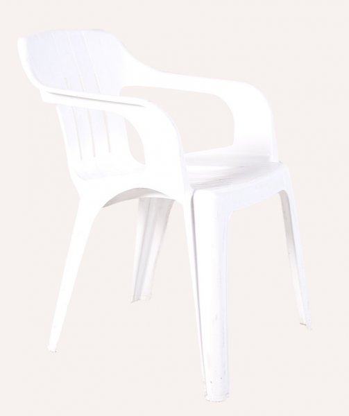 Terrasstoel wit met armleuning