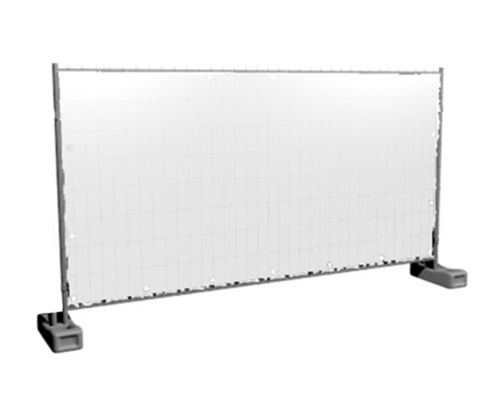 Bouwhek met wit brandvertragend zeil