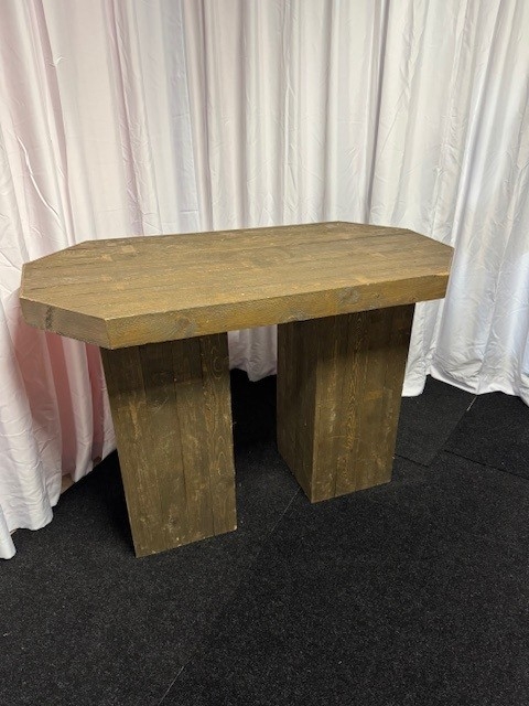 Statafel steigerhout bruin 120x80 ( zeshoek )