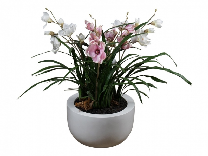 spleet Inleg terug Bloempot met orchidee kunst klein - De Zwaan
